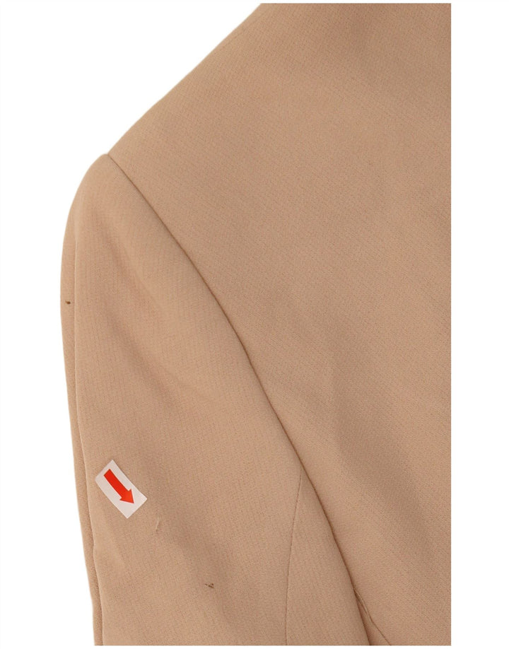 Massimo Dutti Dame 1 Knap Blazer Jakke EU 38 Lille Beige Akryl