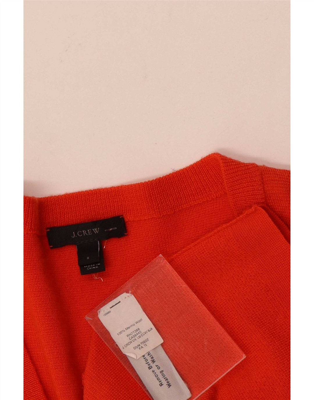 J. Crew Womens Longline Oversized V-Neck Jumper Sweater UK 10 Small Orange