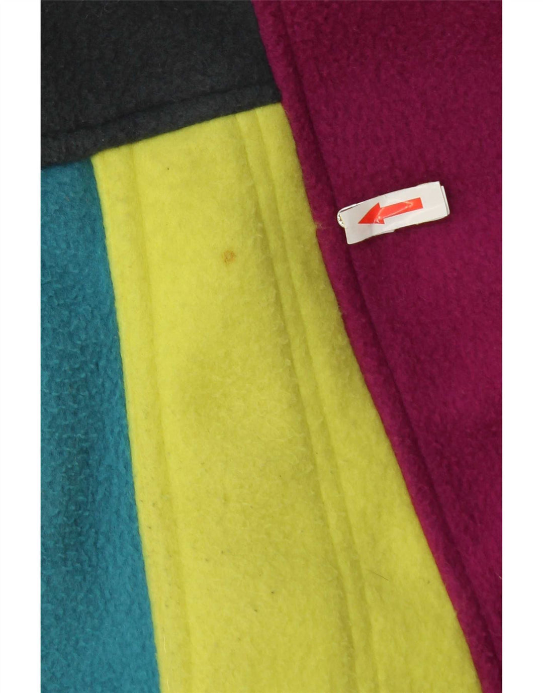 Vintage Mens Graphic Fleece Jacket UK 40 Large Multicoloured Colourblock