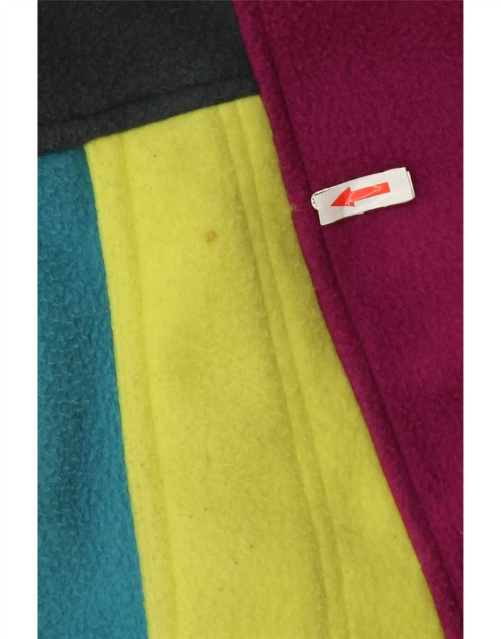 Vintage Mens Graphic Fleece Jacket UK 40 Large Multicoloured Colourblock