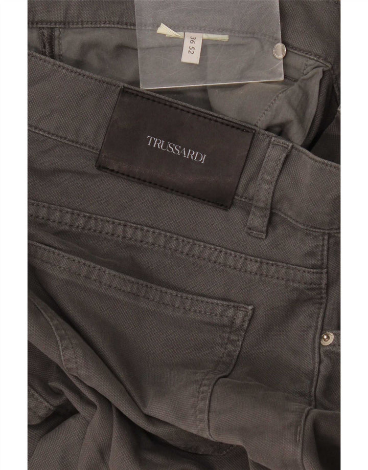 Trussardi Mens Slim Casual Trousers W36 L36 Grey