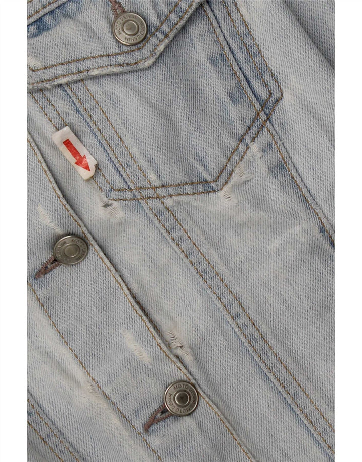 Topshop Dame denimjakke UK 10 Small Blue Cotton