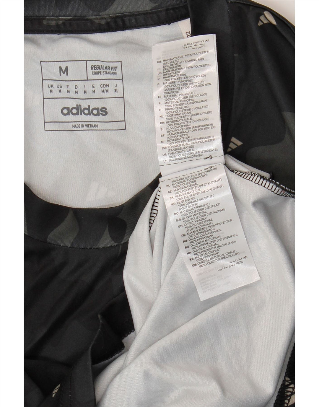 Adidas Mens Aeroready Graphic T-Shirt Top Medium Black Camouflage Polyester