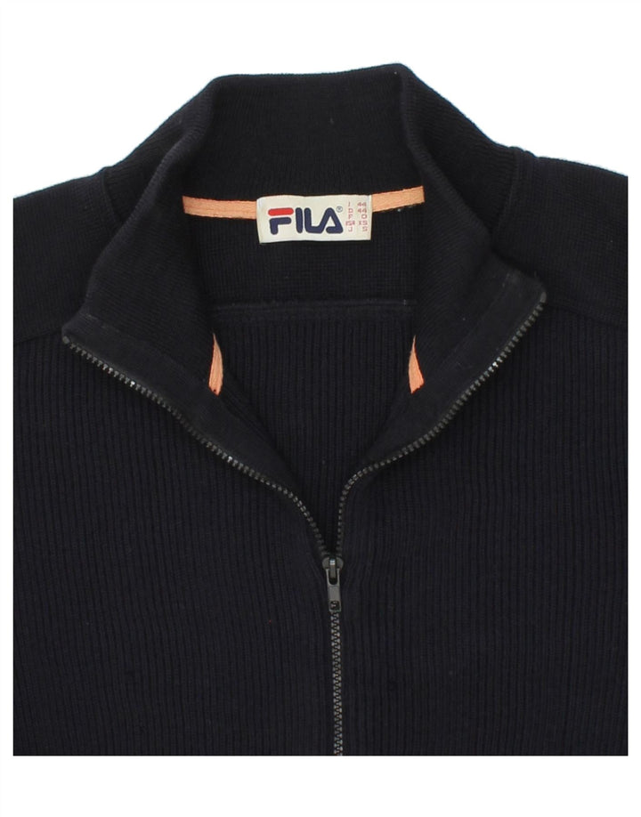 FILA Mens Cardigan Sweater IT 44 XS Navy Blue Wool Vintage Fila and Second-Hand Fila from Messina Hembry 