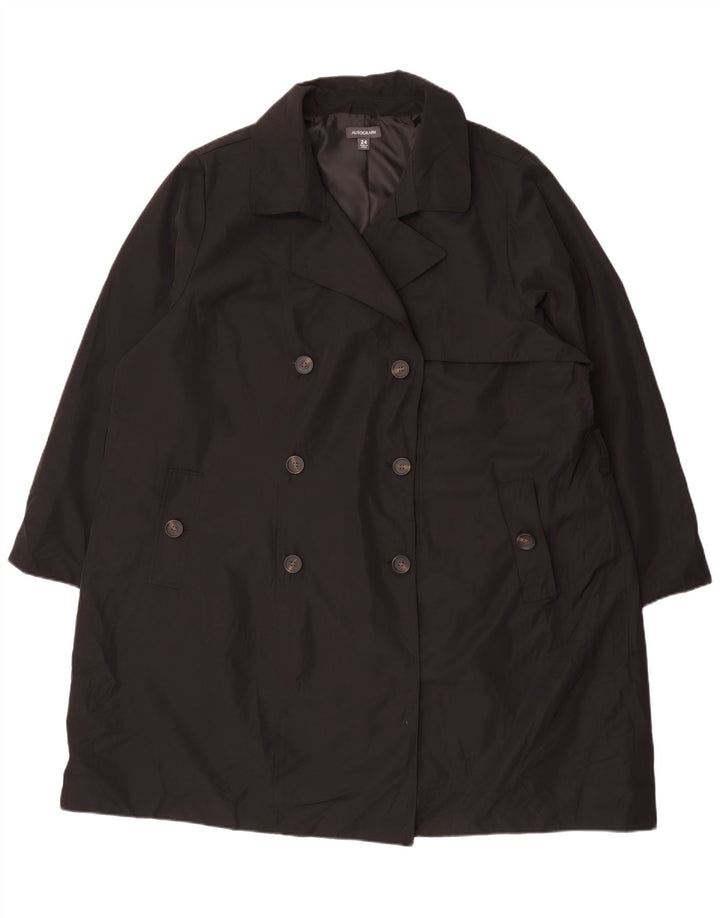 Marks & Spencer Womens Autograph Trench Coat UK 24 4XL Black Polyester