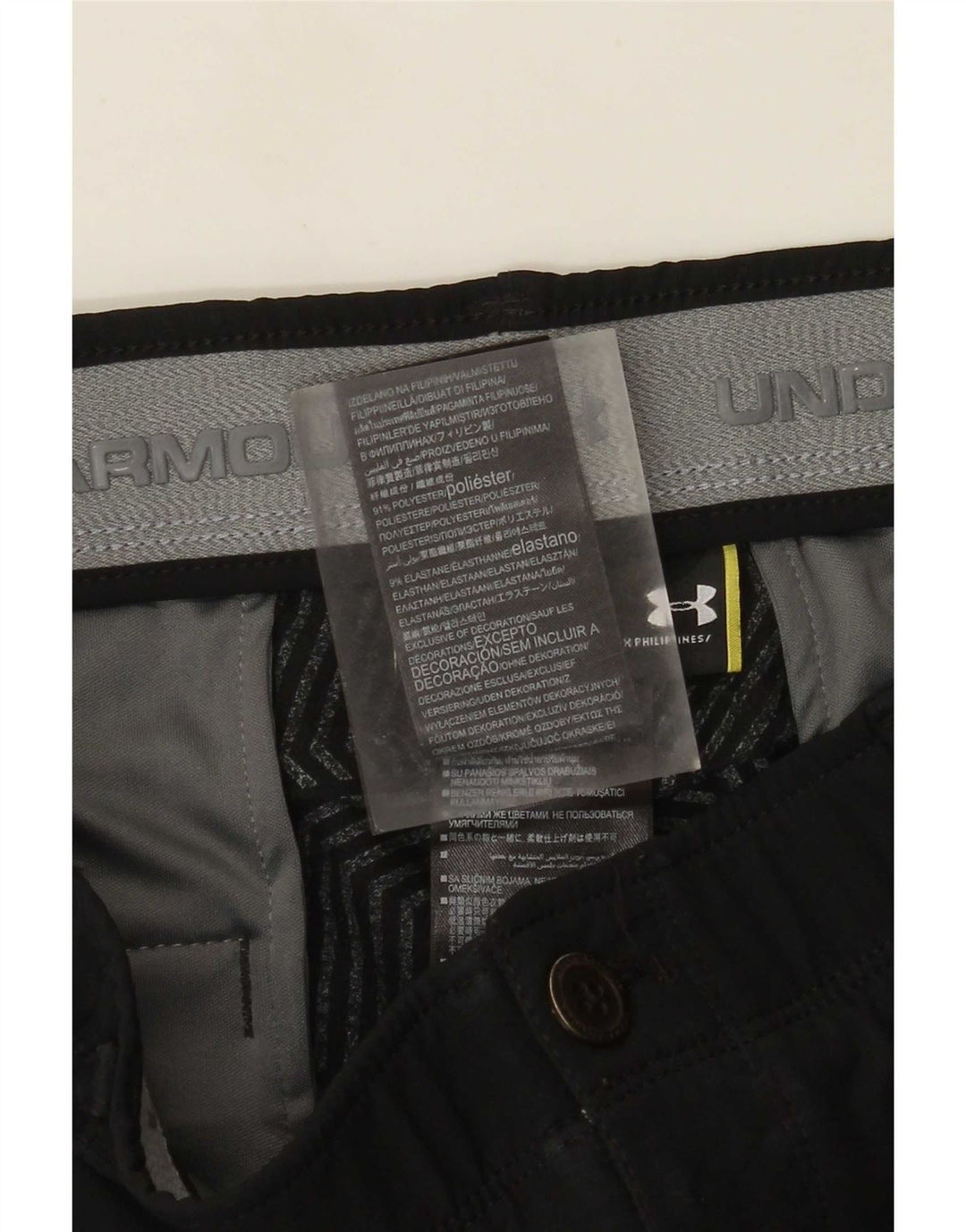 Under Armour Mens Tapered Chino Trousers W34 L30 Black Polyester