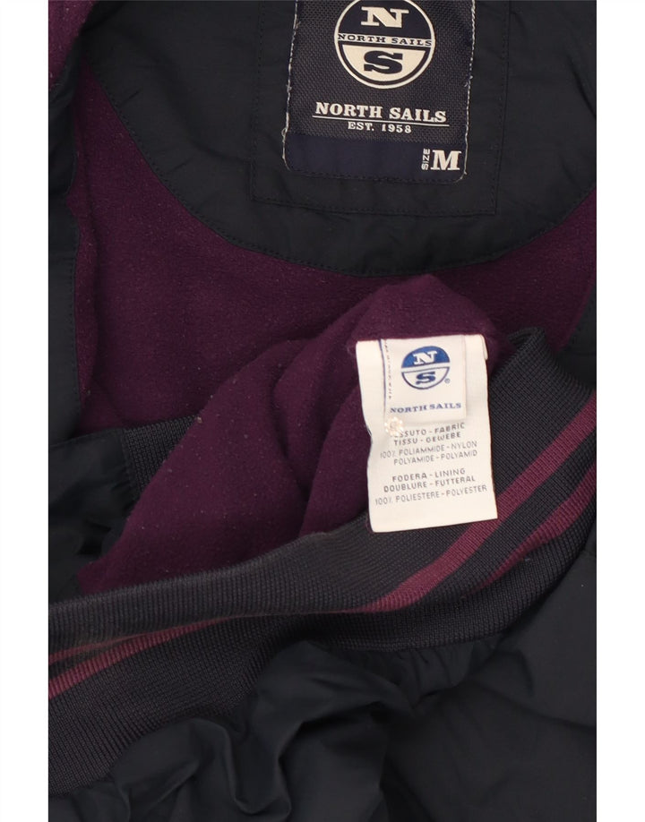North Sails Mens Hooded Bomber Jacket UK 38 Medium Navy Blue Polyamide