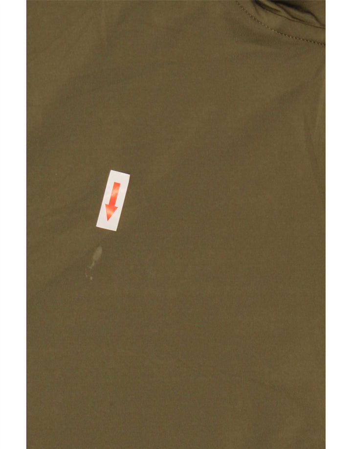 Adidas Herre Aeroready Zip Neck Pullover Træningsdragt Top Stor Khaki Polyester