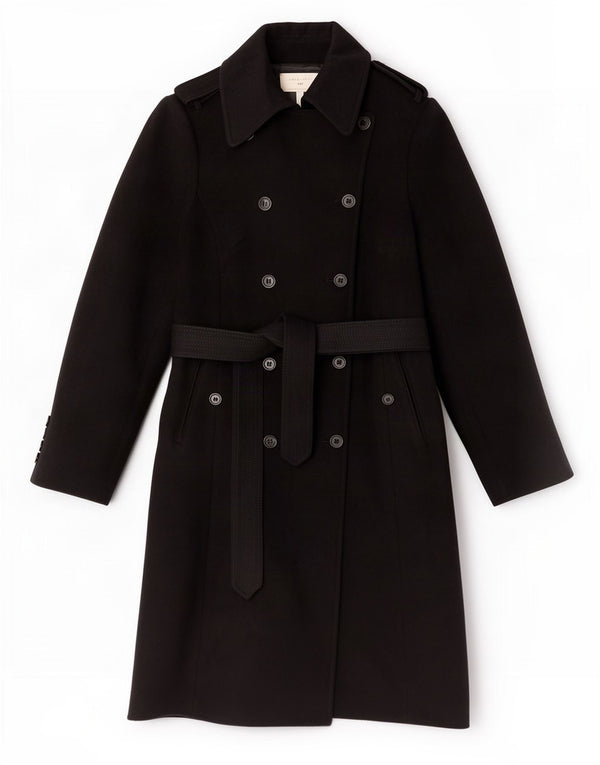 Karen Millen Dame Trench Coat UK 12 Medium Sort Uld