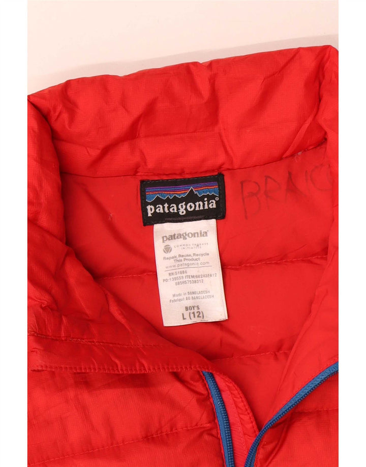Patagonia Boys Padded Jacket 11-12 Years Large Red Polyester