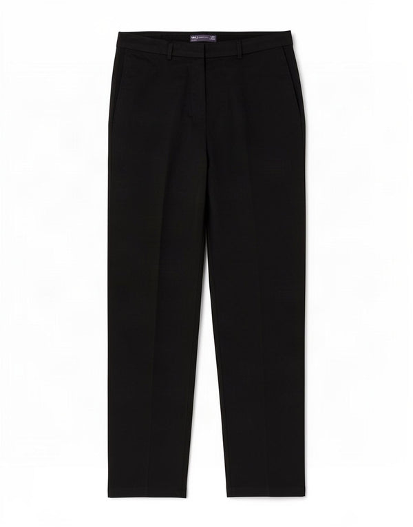 Marks & Spencer Womens Straight Chino Trousers UK 12 Medium W32 L31 Black