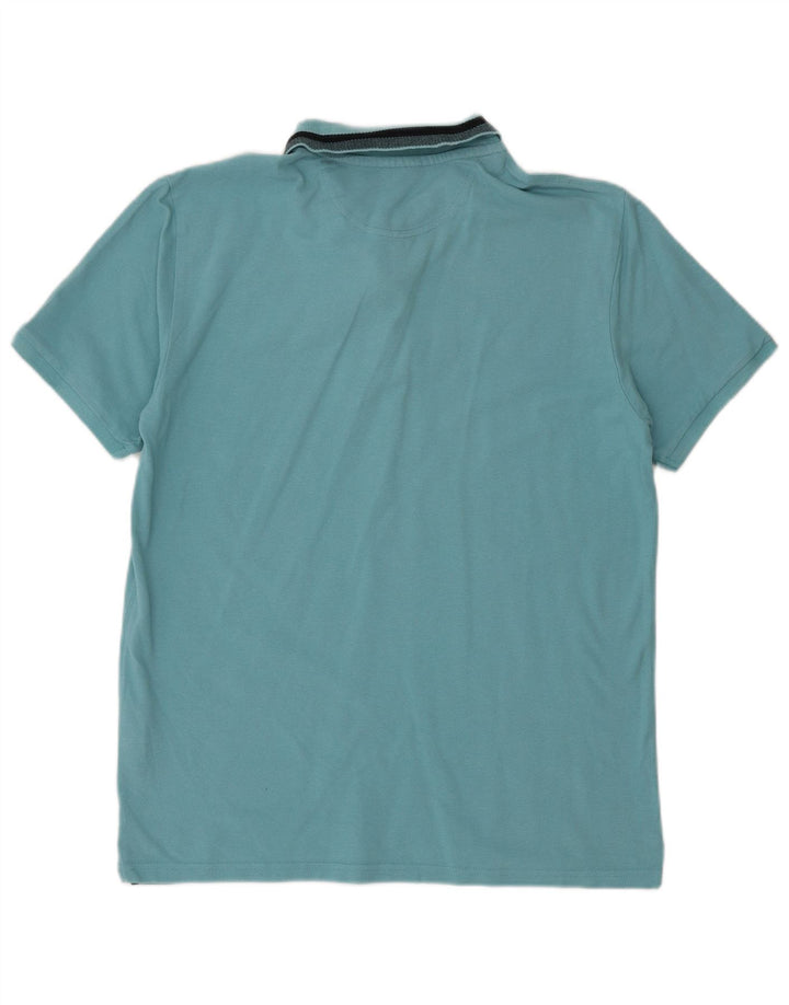 CHAMPION Mens Polo Shirt Large Blue Cotton