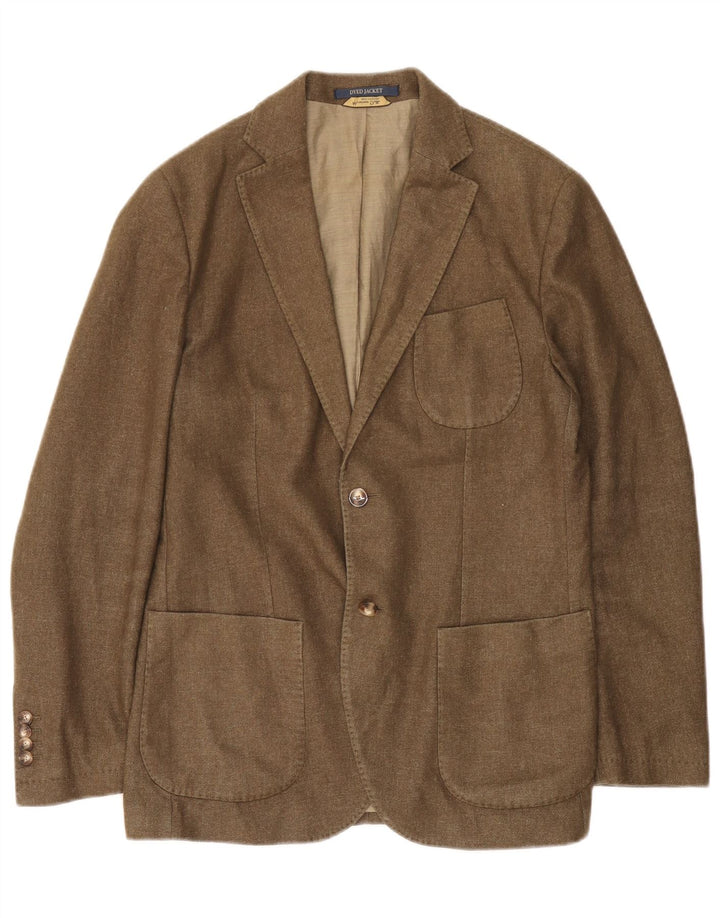Massimo Dutti Herren-Blazer mit 2 Knöpfen, EU 50, große braune Wolle