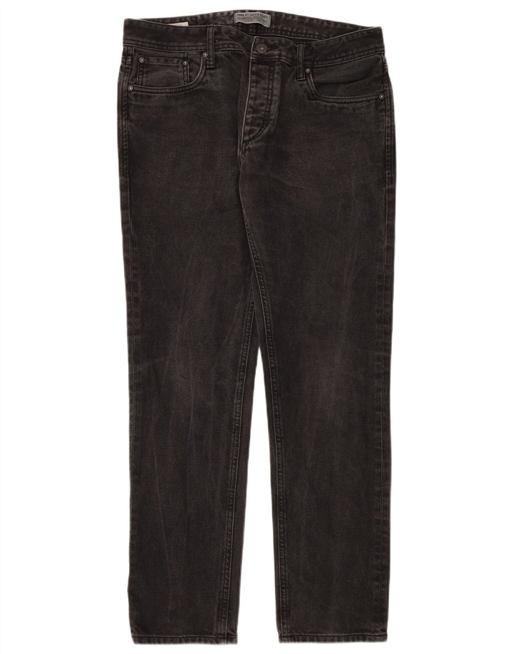 JACK & JONES Mens Slim Jeans W34 L32 Black Cotton