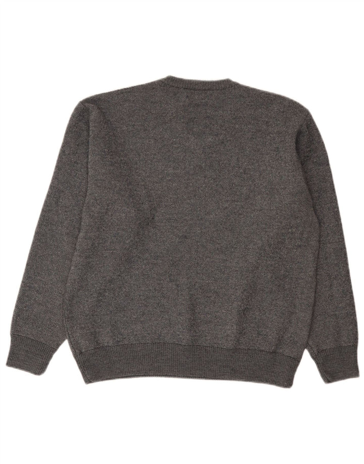 Marks & Spencer Womens V-Neck Jumper Sweater UK 16 Large Grey Flecked