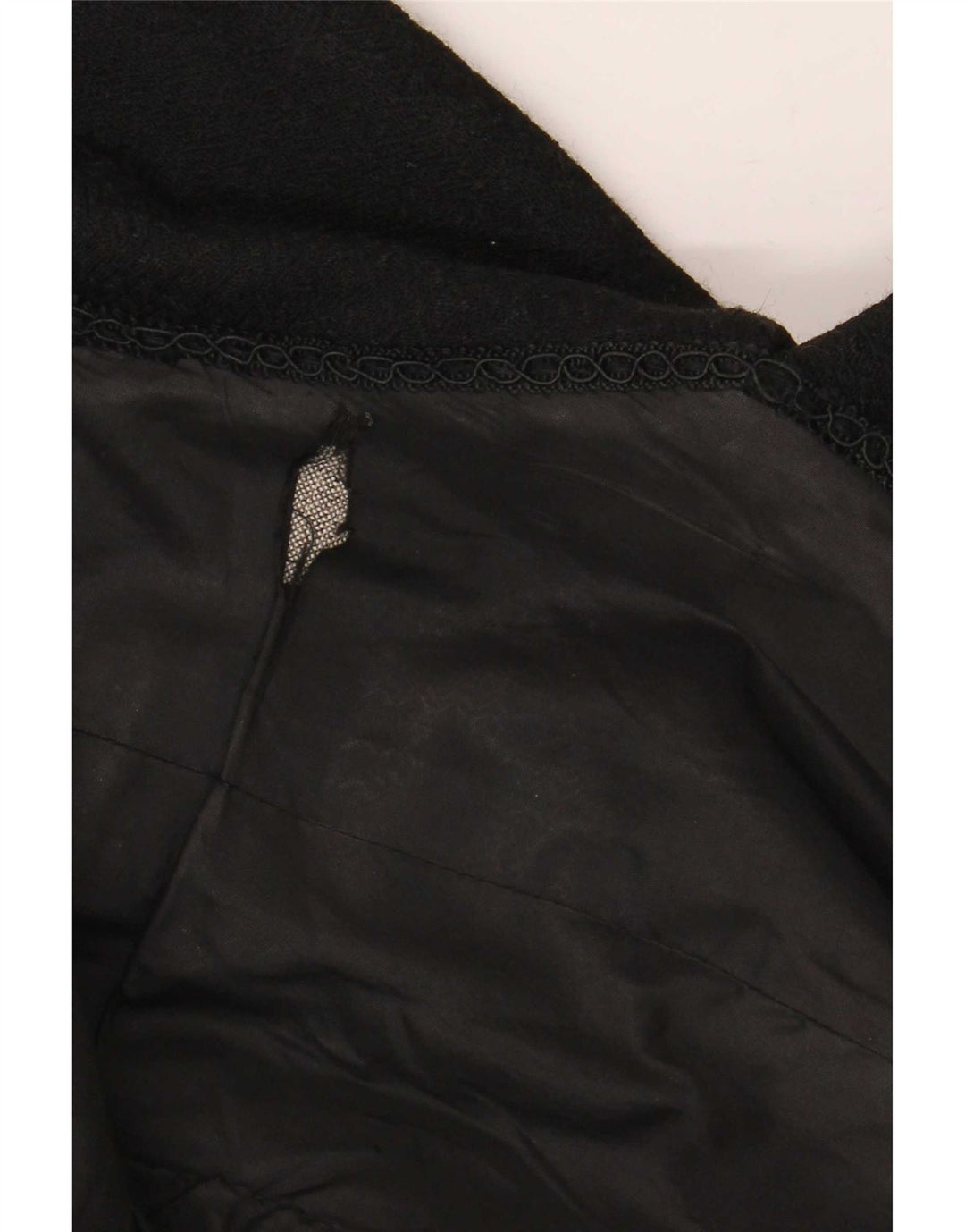Vintage mujer doble pecho abrigo Reino Unido 14 medio negro