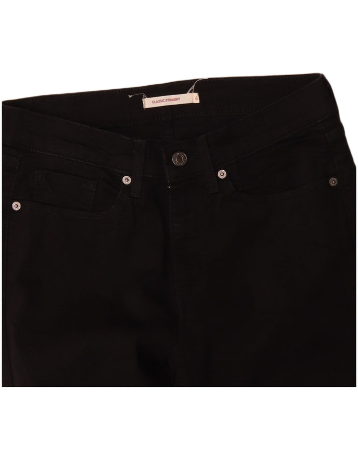 LEVI'S Womens Classic Straight Jeans US 6 Medium W30 L27 Black Cotton