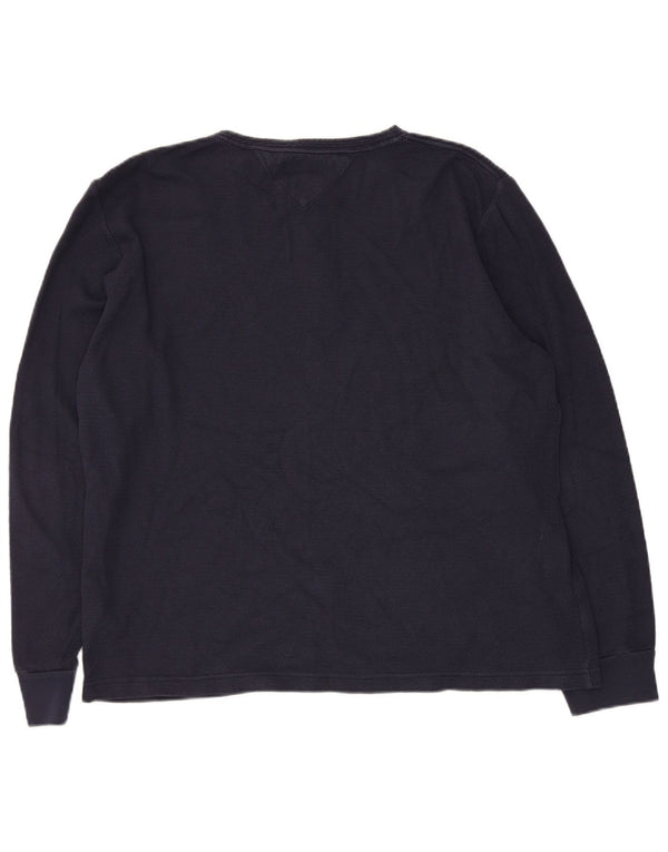 Tommy Hilfiger Mens Slim Fit Top Long Sleeve XL Navy Blue Cotton