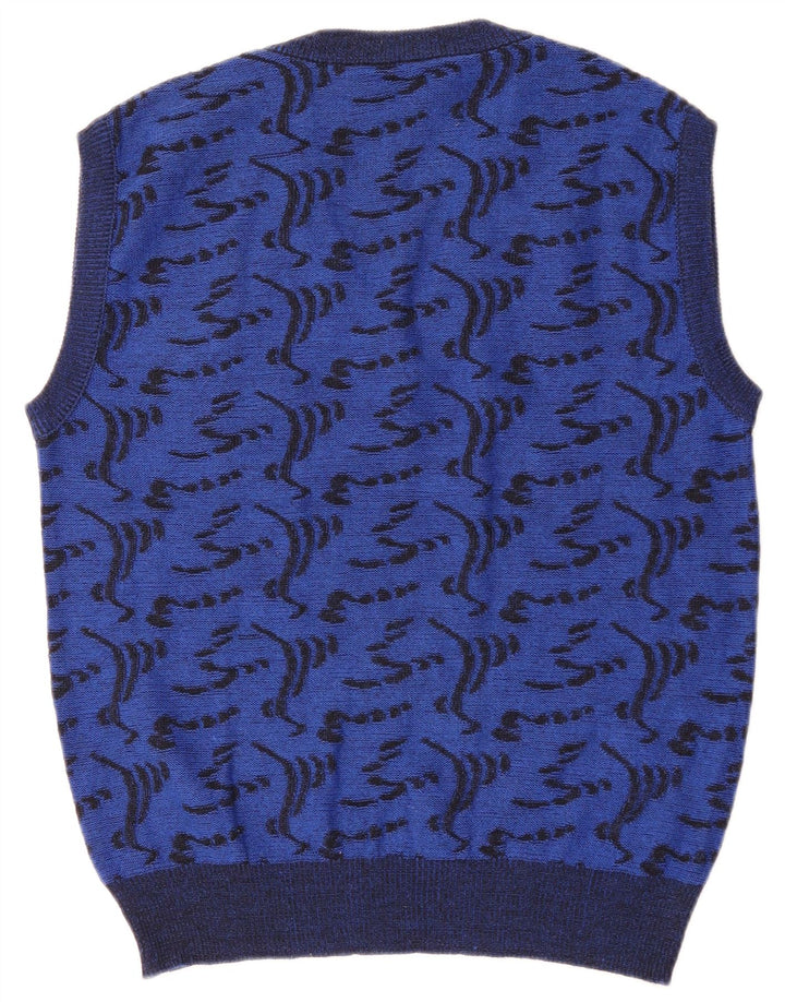 Rasica Herren-Tanktop mit abstraktem Muster, mittelblaue Viskose