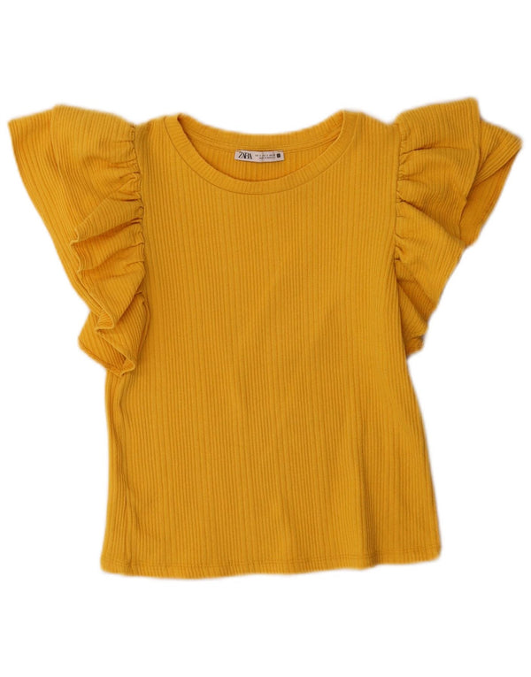 Zara Mujer Blusa Top UK 10 Small Amarillo