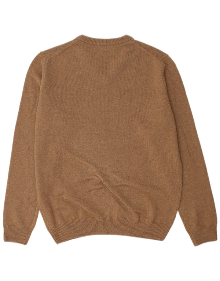 Walbusch Mens V-Neck Jumper Sweater IT 52 Large Brown