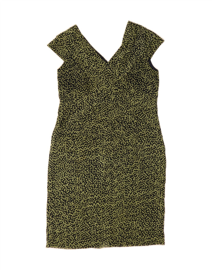 JACQUES VERT Womens Sheath Dress UK 14 Large Green Spotted Polyester Vintage Jacques Vert and Second-Hand Jacques Vert from Messina Hembry 