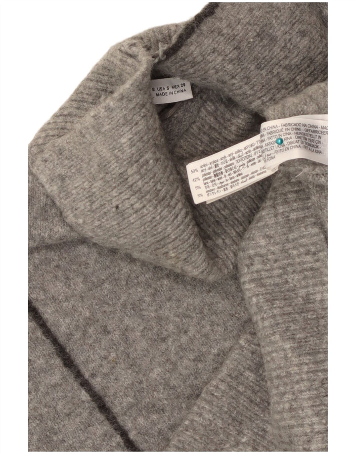 Zara Womens Oversized Roll Neck Jumper Sweater UK 10 Small Grey Acrylic