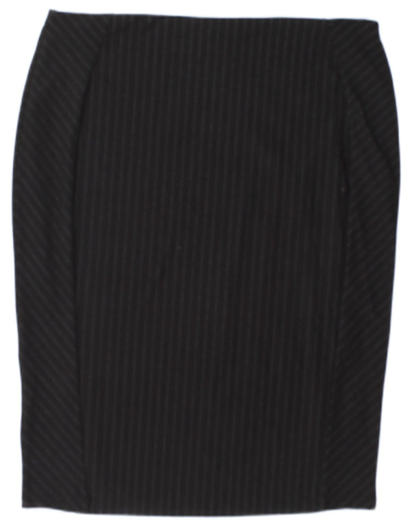 Gonna a tubino da donna Marks & Spencer UK 18 XL W38 Viscosa a righe nere