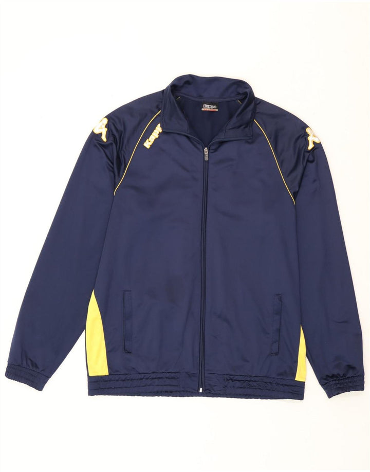 Kappa Mens Tracksuit Top Jacket 2XL Navy Blue Colourblock Polyester