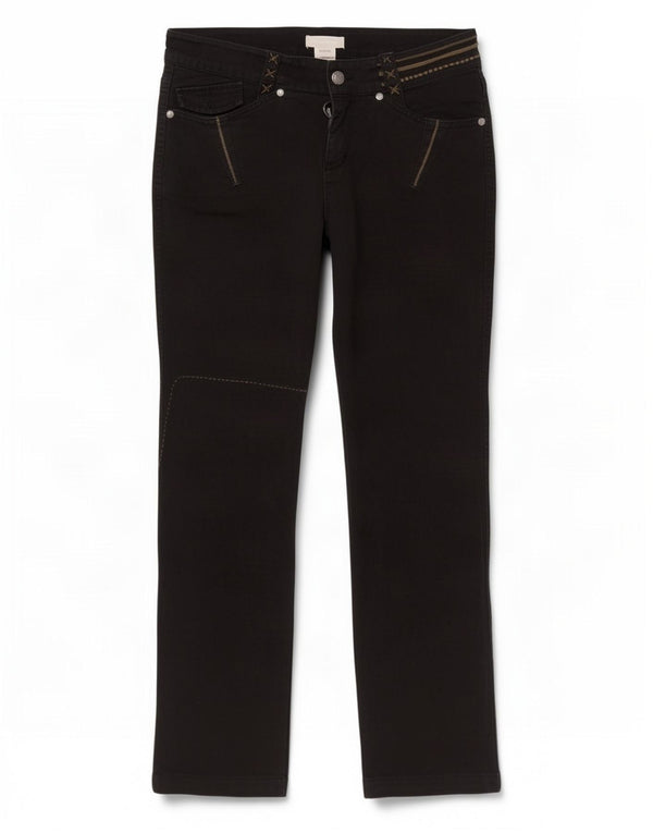 Pantaloni casual bootcut da donna Diesel W28 L29 cotone nero