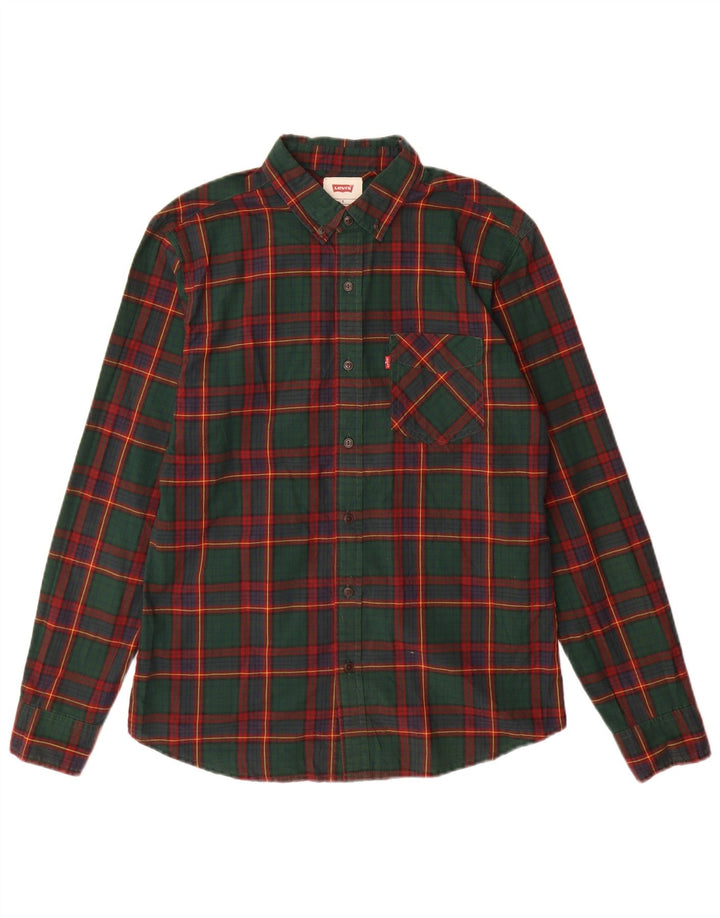 Levi's muška košulja mala zelena karirana pamuk