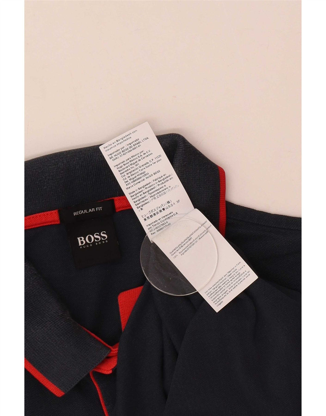 Cămașă polo Hugo Boss pentru bărbați, cu formă normală, din bumbac bleumarin mediu