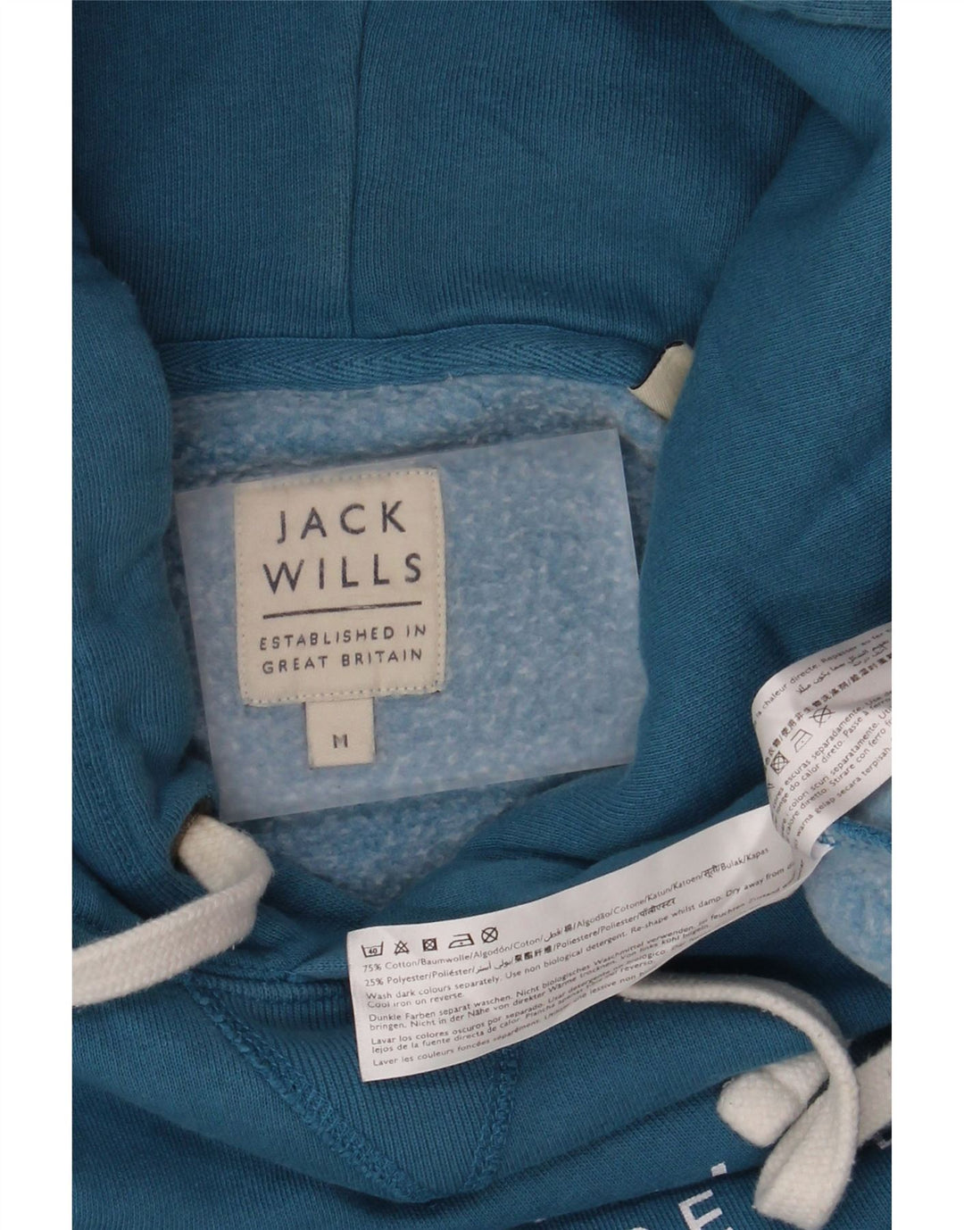 Maglione con cappuccio grafico da uomo Jack Wills in cotone blu medio