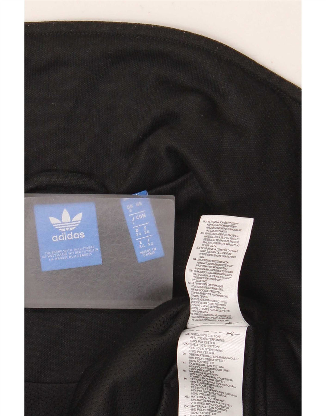 Giacca da ginnastica da donna Adidas UK 8 piccola in cotone nero
