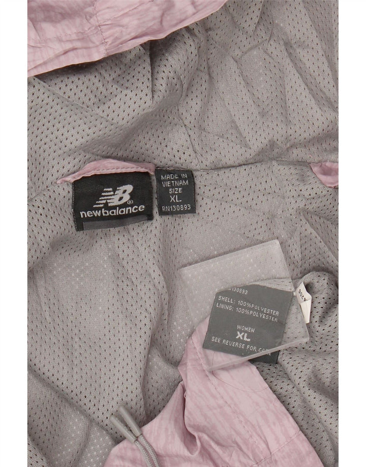 New Balance Womens Hooded Rain Jacket UK 18 XL Pink Polyester