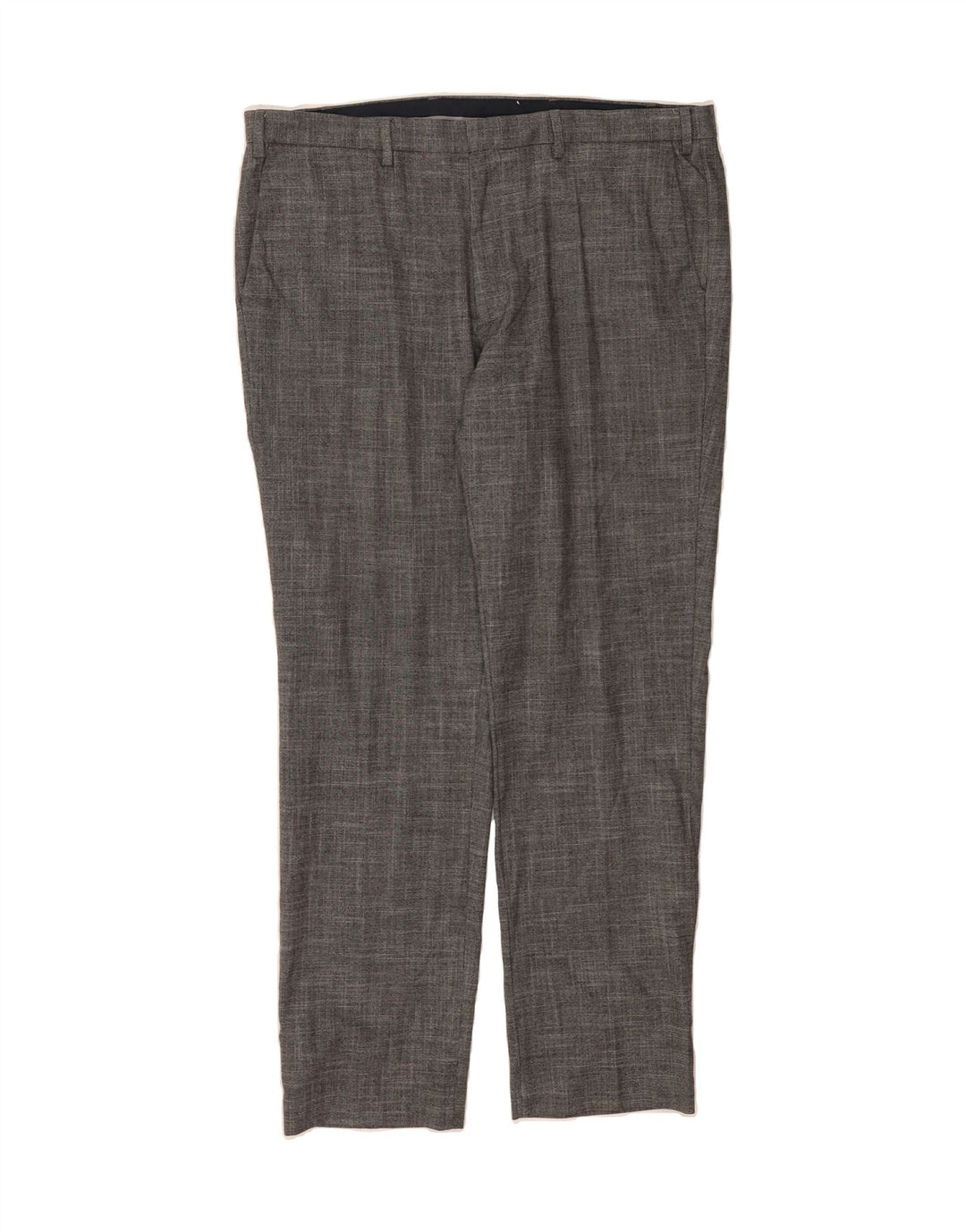 MARKS & SPENCER Mens Straight Suit Trousers W40 L33 Grey Polyester Vintage Marks & Spencer and Second-Hand Marks & Spencer from Messina Hembry 