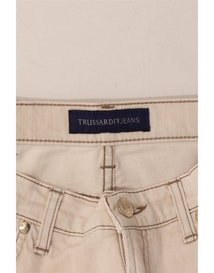 TRUSSARDI Womens Straight Jeans W27 L29 Off White Cotton Vintage Trussardi and Second-Hand Trussardi from Messina Hembry 