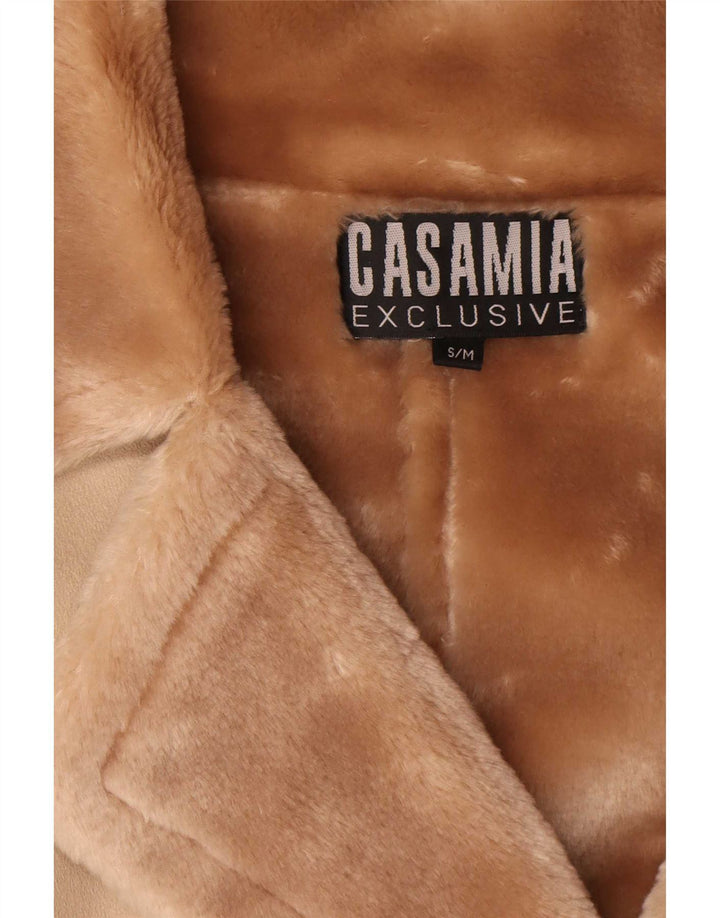 Pardesiu supradimensionat pentru femei Casamia Sherpa UK 10 Small Beige Poliester