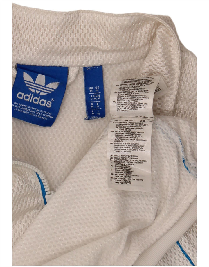 Adidas Mens Tracksuit Top Jacket Medium White Polyester