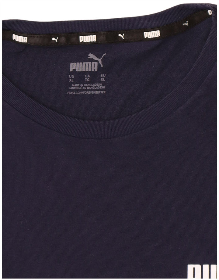 Puma Mens Graphic T-Shirt Top XL Navy Blue