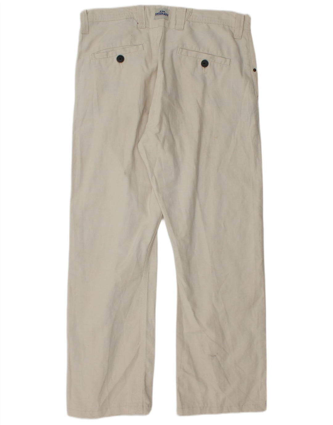 LEE Mens Straight Chino Trousers W36 L30 Off White