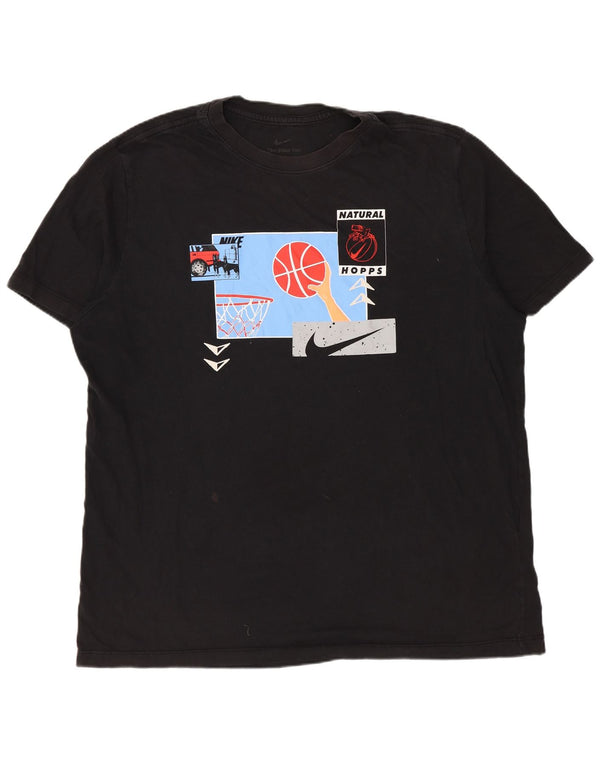 Camiseta gráfica masculina NIKE Top XL algodão preto