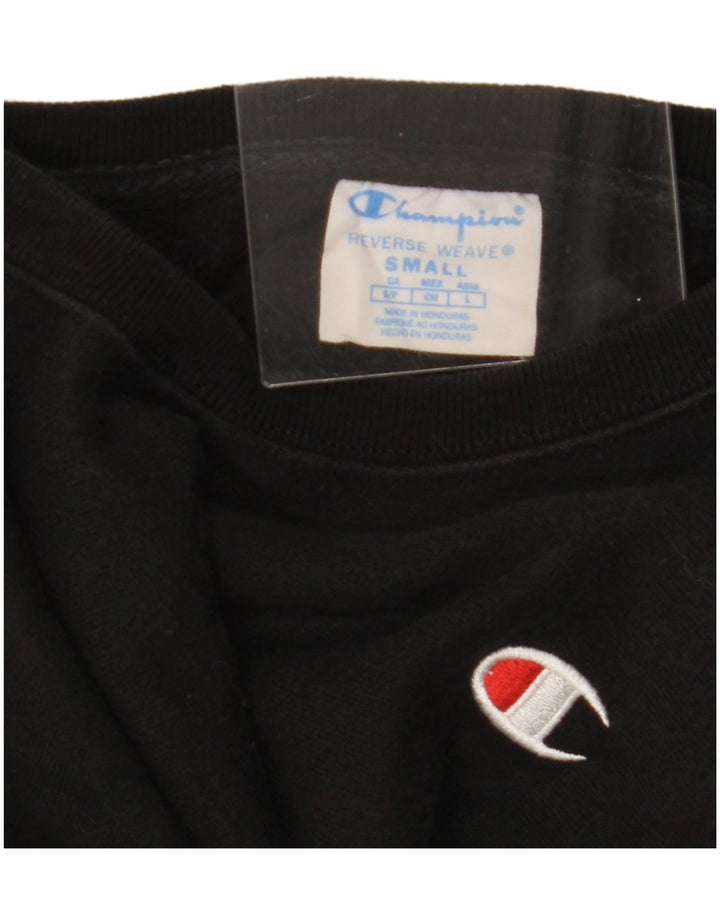 Champion Womens Reverse Weave Sweatshirt Jumper UK 10 Small Black Cotton
