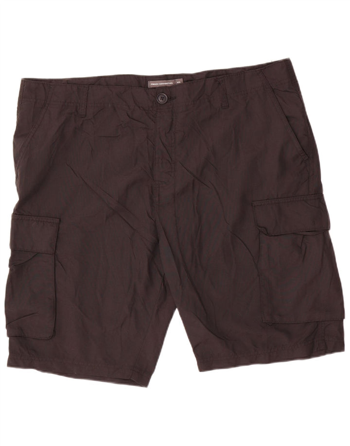 French Connection Herren Cargoshorts 2XL W42 Schwarz Polyamid