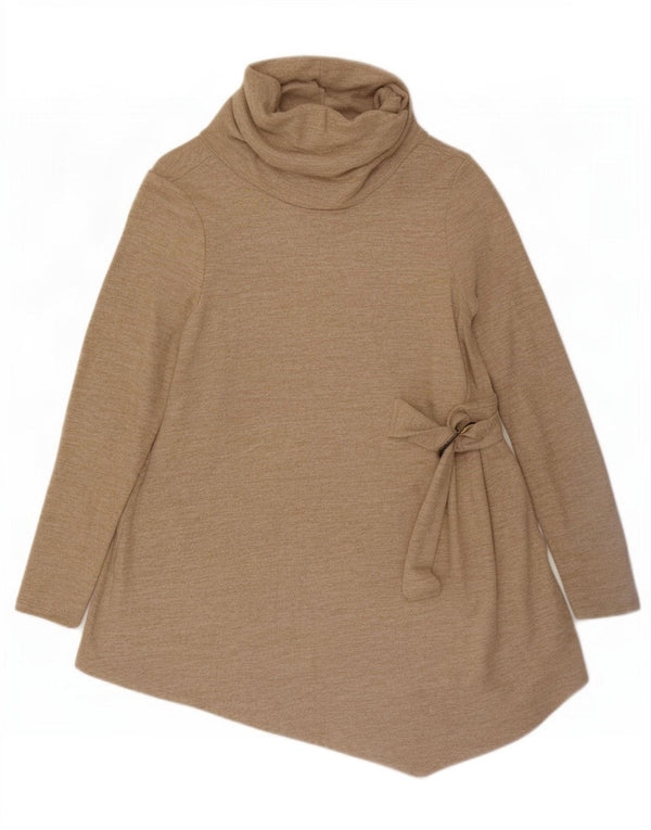 Damski sweter z golfem Phase Eight UK 14 Large Beżowa Wiskoza