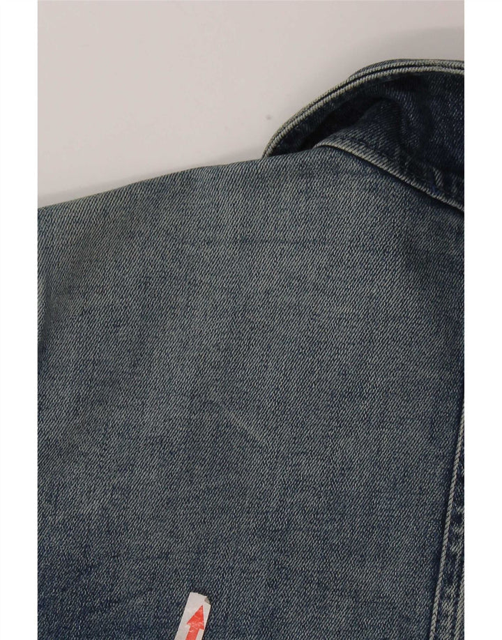 Vintage Womens Crop Denim Jacket IT 40 Small Blue Cotton