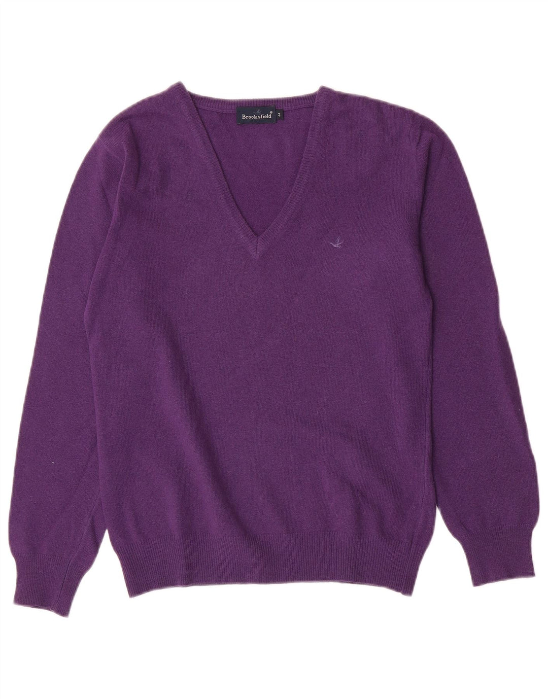 Brooksfield Womens V-Neck Jumper Sweater IT 44 Medium Purple Wool