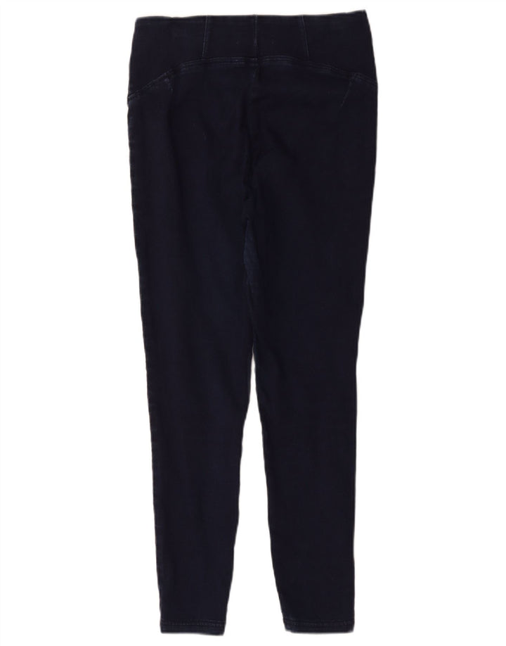 Marks & Spencer Womens Cropped Trousers UK 12 Medium W28 L24 Navy Blue