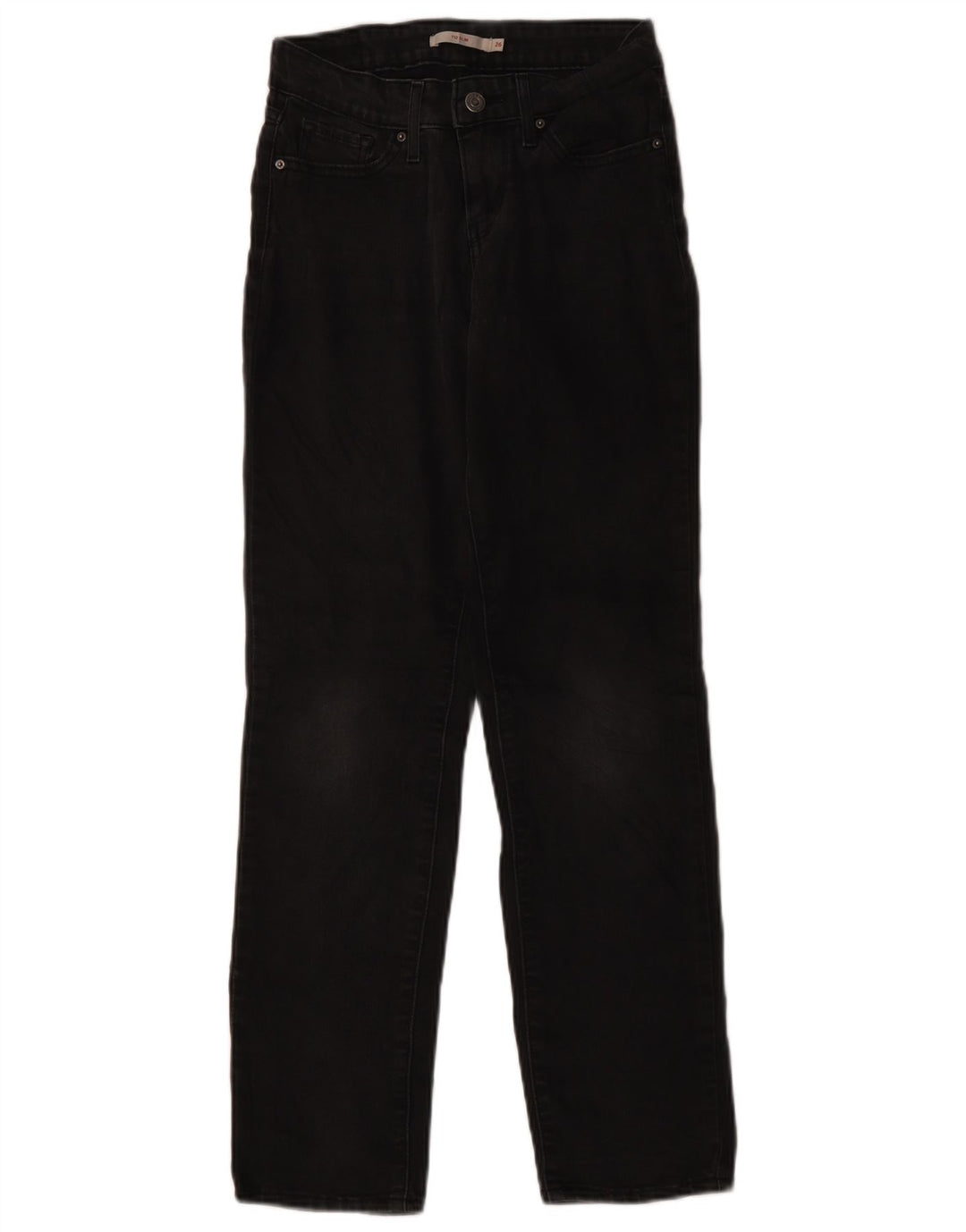 Levi's Damen 712 Slim Jeans W26 L29 Schwarze Baumwolle