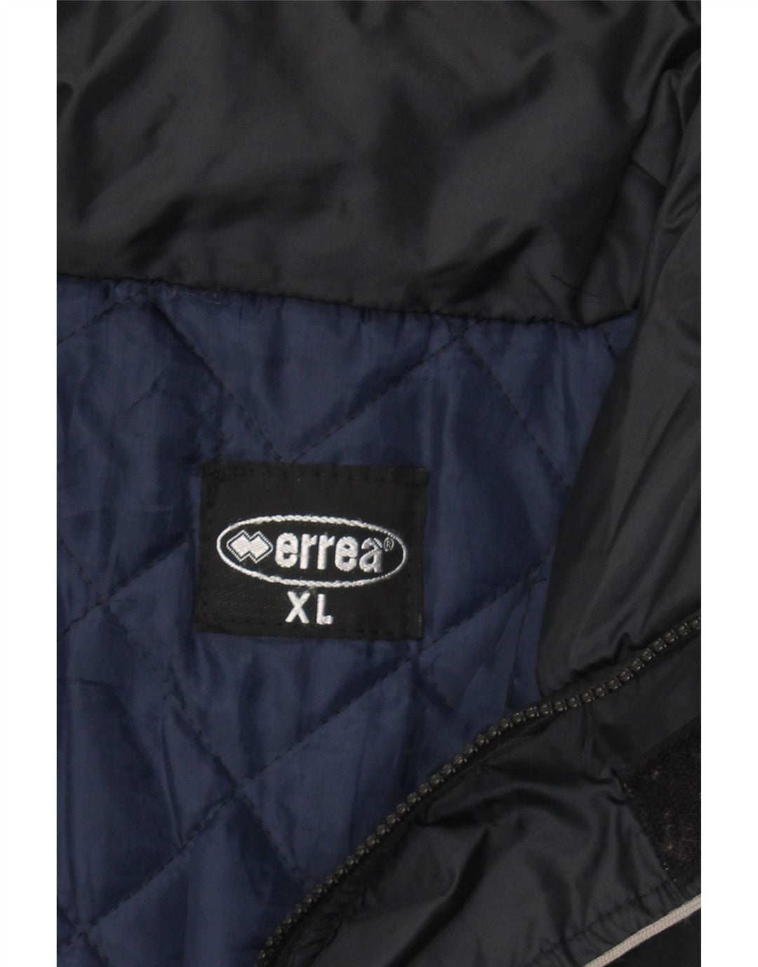 ERREA Mens Hooded Windbreaker Coat UK 42 XL Black Polyamide Vintage Errea and Second-Hand Errea from Messina Hembry 